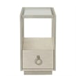 Riverside Furniture Maisie Wood and Glass Chairside Table in Champagne Beige