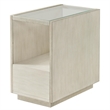 Riverside Furniture Maisie Wood and Glass Chairside Table in Champagne Beige