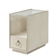 Riverside Furniture Maisie Wood and Glass Chairside Table in Champagne Beige