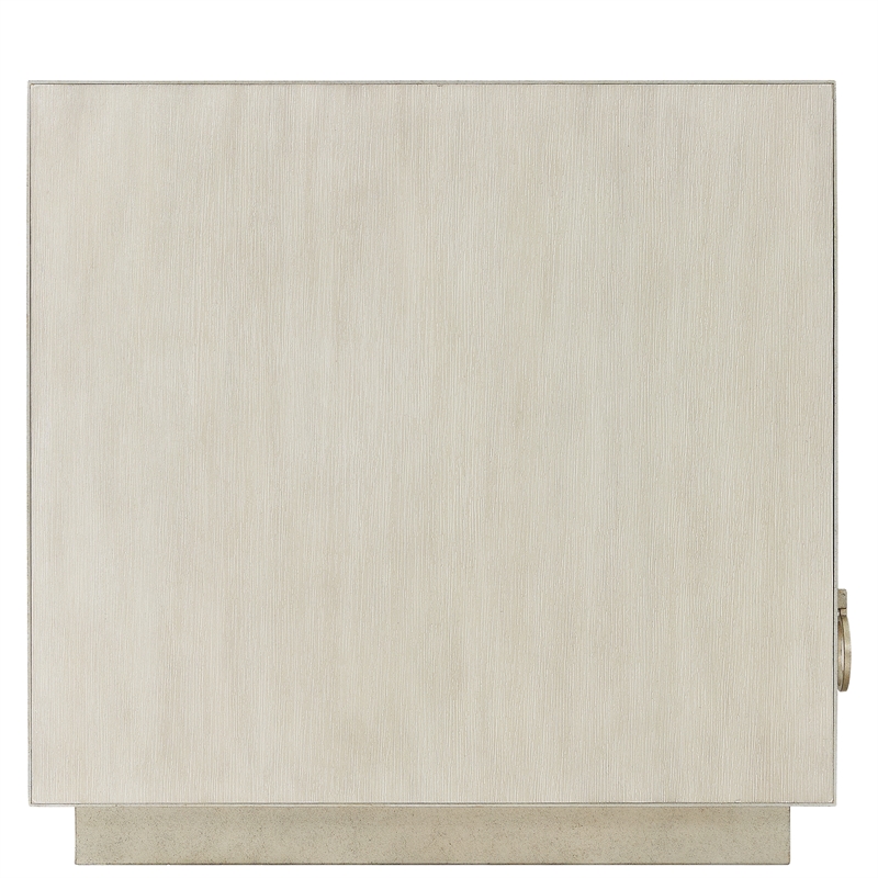 Riverside Furniture Maisie Wood and Glass Chairside Table in Champagne Beige