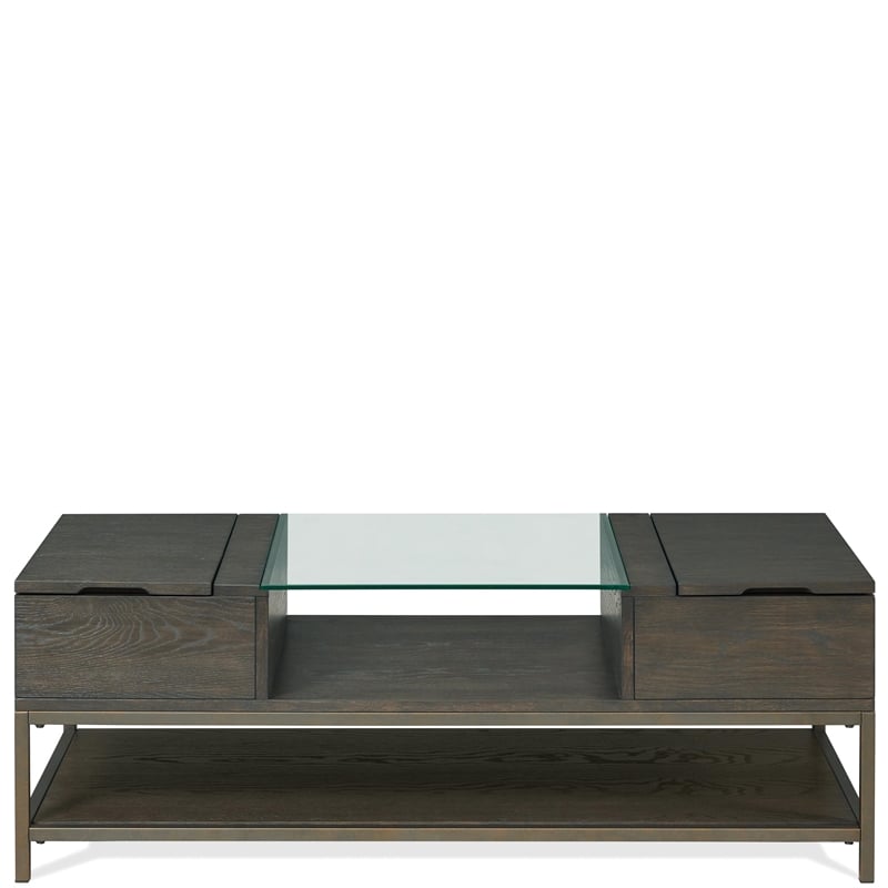 Riverside Furniture Hyde Rectangular Wood Coffee Table in Caviar Brown