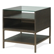 Riverside Furniture Hyde Rectangular Wood Side Table in Caviar Brown