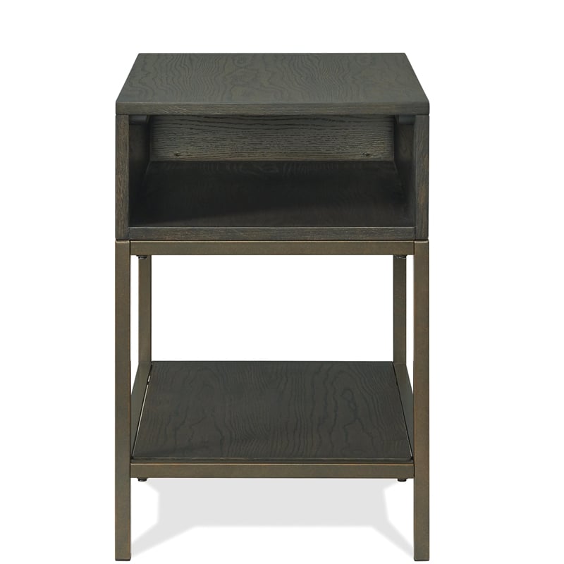Riverside Furniture Hyde Rectangular Wood Chairside Table in Caviar Brown