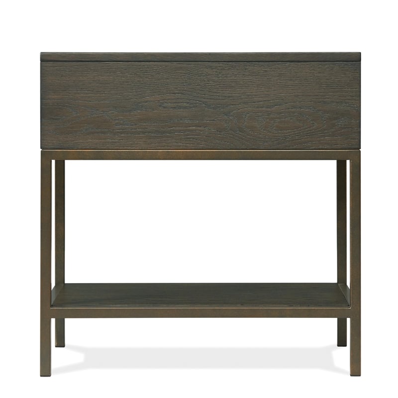Riverside Furniture Hyde Rectangular Wood Chairside Table in Caviar Brown
