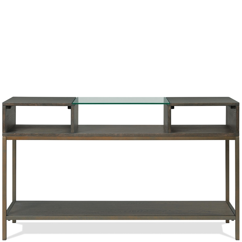 Riverside Furniture Hyde Rectangular Wood Console Table in Caviar Brown