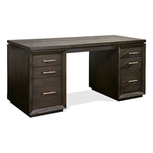 Riverside Furniture Prelude Contemporary Wood Executive Desk in Umber Brown