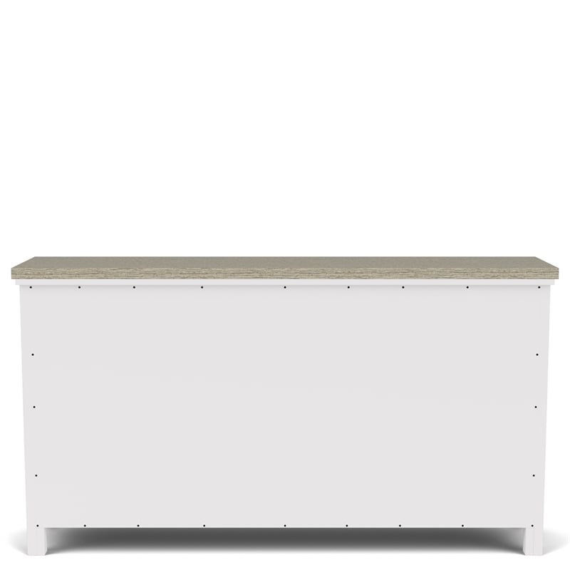 Riverside Furniture Cora Wood 7-Drawer Dresser in Cloud White and Fog Gray