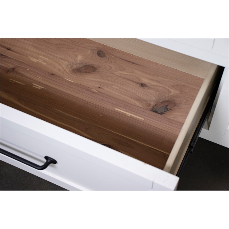 Riverside Furniture Cora Wood 7-Drawer Dresser in Cloud White and Fog Gray