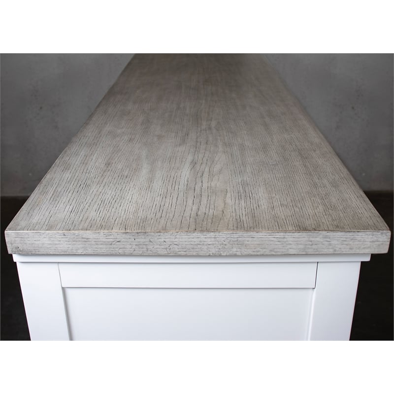 Riverside Furniture Cora Wood 7-Drawer Dresser in Cloud White and Fog Gray