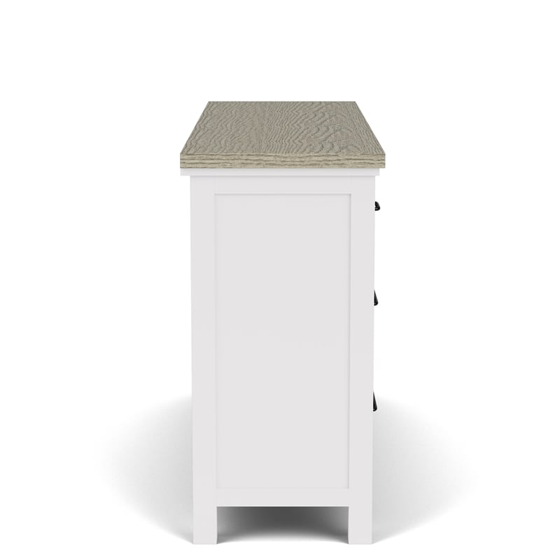Riverside Furniture Cora Wood 7-Drawer Dresser in Cloud White and Fog Gray