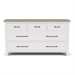 Riverside Furniture Cora Wood 7-Drawer Dresser in Cloud White and Fog Gray