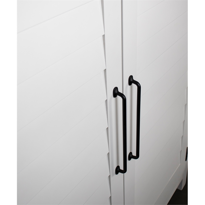 Riverside Furniture Cora Wood Armoire in Cloud White and Fog Gray
