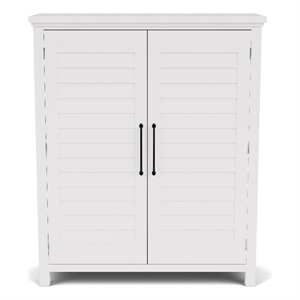 Riverside Furniture Cora Wood Armoire in Cloud White and Fog Gray