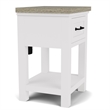 Riverside Furniture Cora Wood 1 Drawer Nightstand in Cloud White & Fog Gray