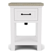 Riverside Furniture Cora Wood 1 Drawer Nightstand in Cloud White & Fog Gray