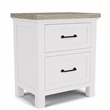 RIverside Furniture Cora Wood Two Drawer Nightstand in Cloud White & Fog Gray