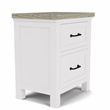 RIverside Furniture Cora Wood Two Drawer Nightstand in Cloud White & Fog Gray