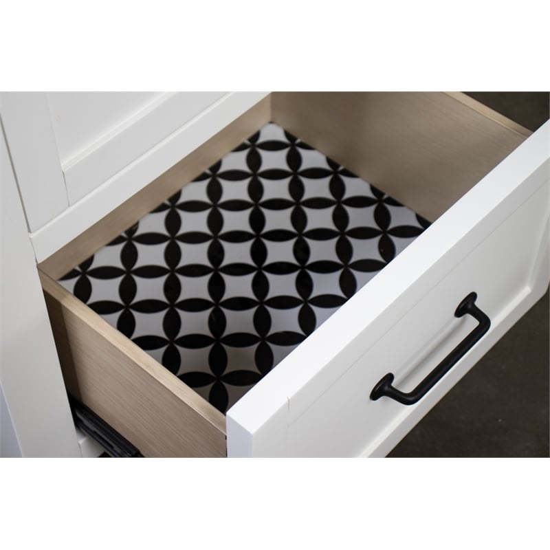 RIverside Furniture Cora Wood Two Drawer Nightstand in Cloud White & Fog Gray