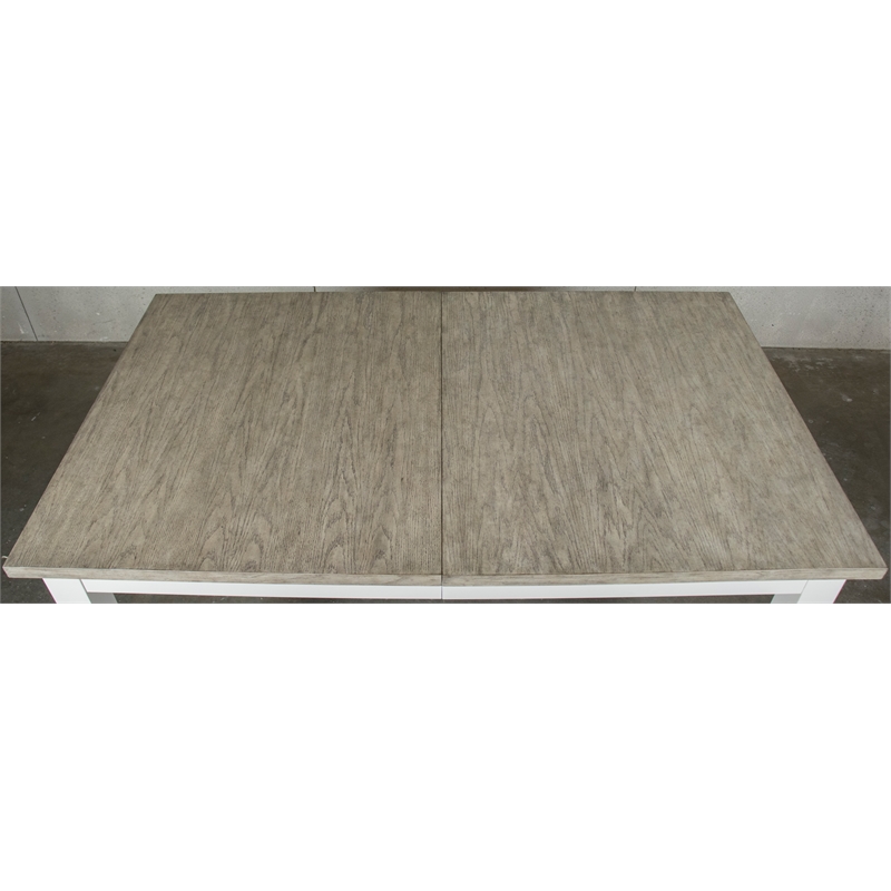 Riverside Furniture Cora Wood Dining Table in Cloud White and Fog Gray