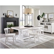 Riverside Furniture Cora Wood Trestle Dining Table in Cloud White and Fog Gray