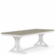 Riverside Furniture Cora Wood Trestle Dining Table in Cloud White and Fog Gray