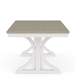 Riverside Furniture Cora Wood Trestle Dining Table in Cloud White and Fog Gray