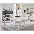Riverside Furniture Cora Wood Trestle Dining Table in Cloud White and Fog Gray