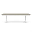 Riverside Furniture Cora Wood Trestle Dining Table in Cloud White and Fog Gray