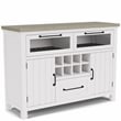 Riverside Furniture Cora Wood Server in Cloud White and Fog Gray