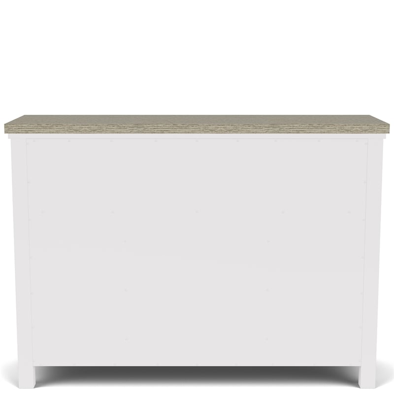 Riverside Furniture Cora Wood Server in Cloud White and Fog Gray