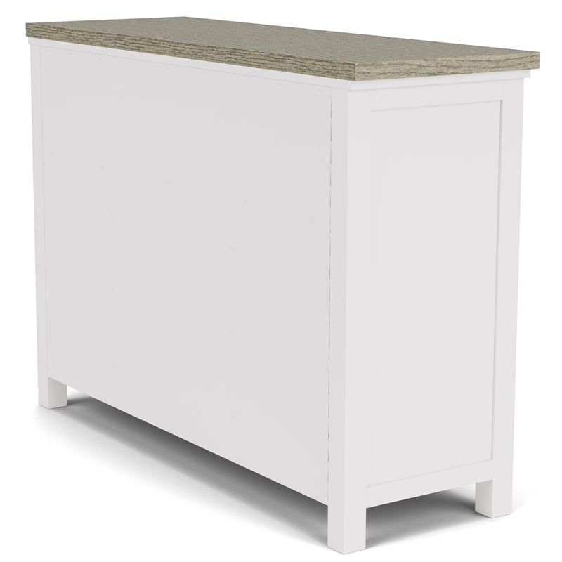 Riverside Furniture Cora Wood Server in Cloud White and Fog Gray