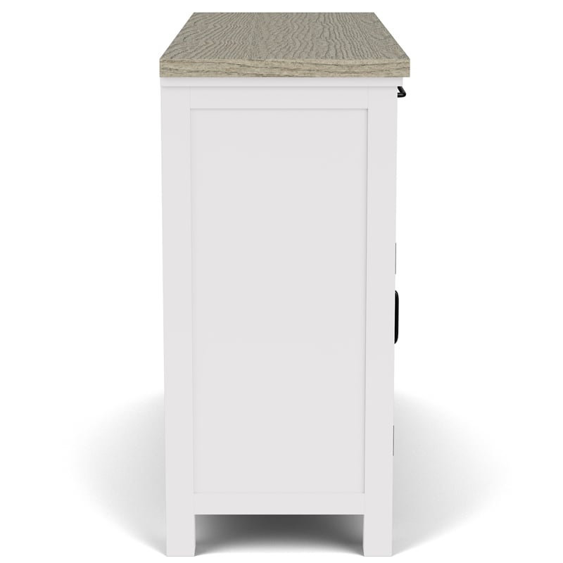 Riverside Furniture Cora Wood Server in Cloud White and Fog Gray