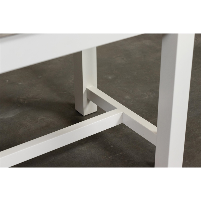 Riverside Furniture Cora Cottage Wood Dining Bench in Cloud White