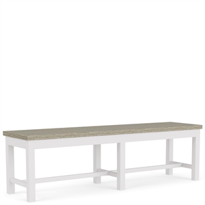 Riverside Furniture Cora Cottage Wood Dining Bench in Cloud White