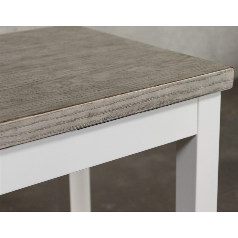 Riverside Furniture Cora Cottage Wood Dining Bench in Cloud White