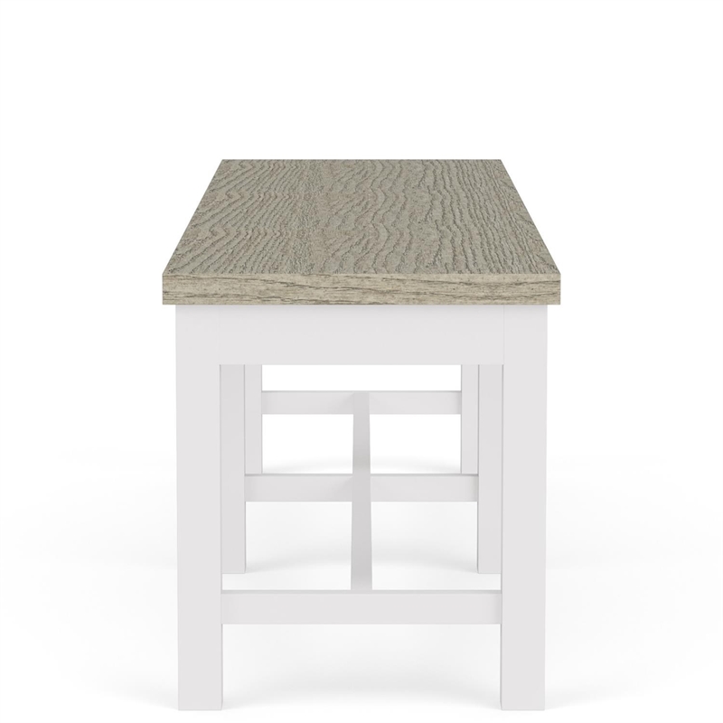 Riverside Furniture Cora Cottage Wood Dining Bench in Cloud White