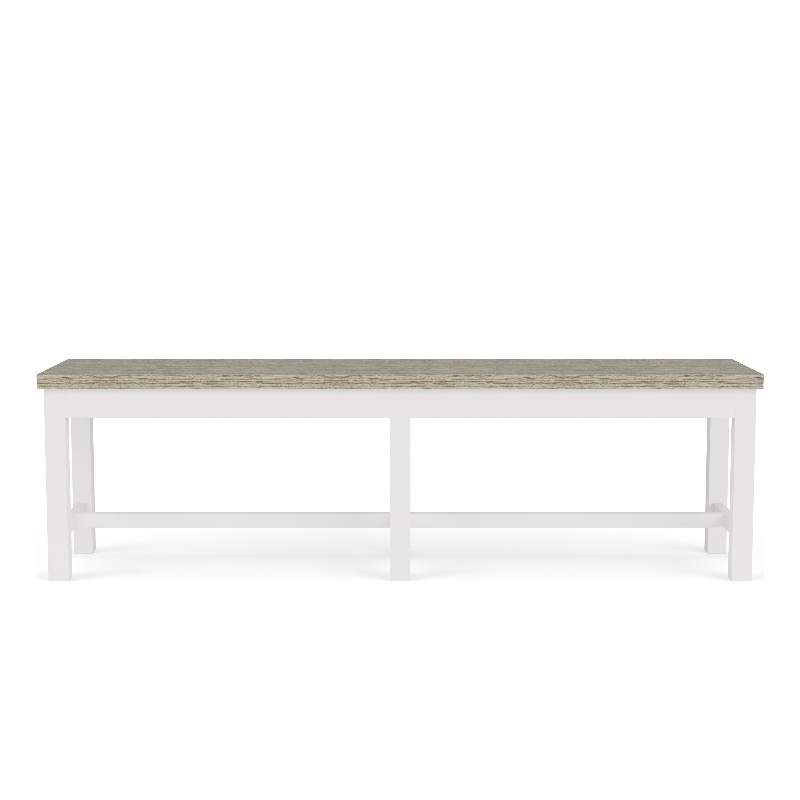 Riverside Furniture Cora Cottage Wood Dining Bench in Cloud White