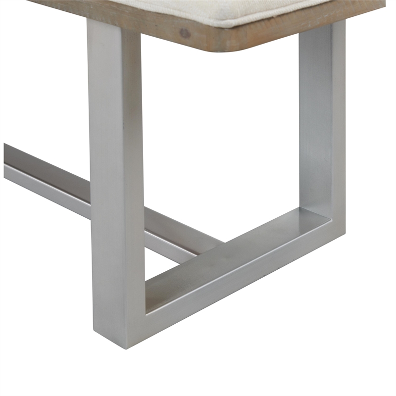 Riverside Furniture Intrigue Upholstered Wood Dining Bench in Tan Hazelwood