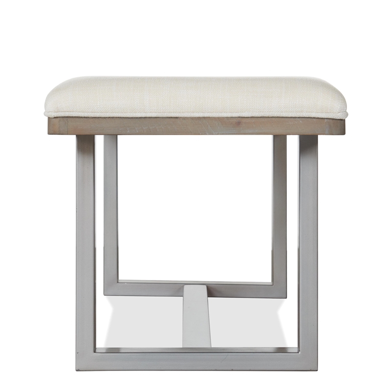 Riverside Furniture Intrigue Upholstered Wood Dining Bench in Tan Hazelwood