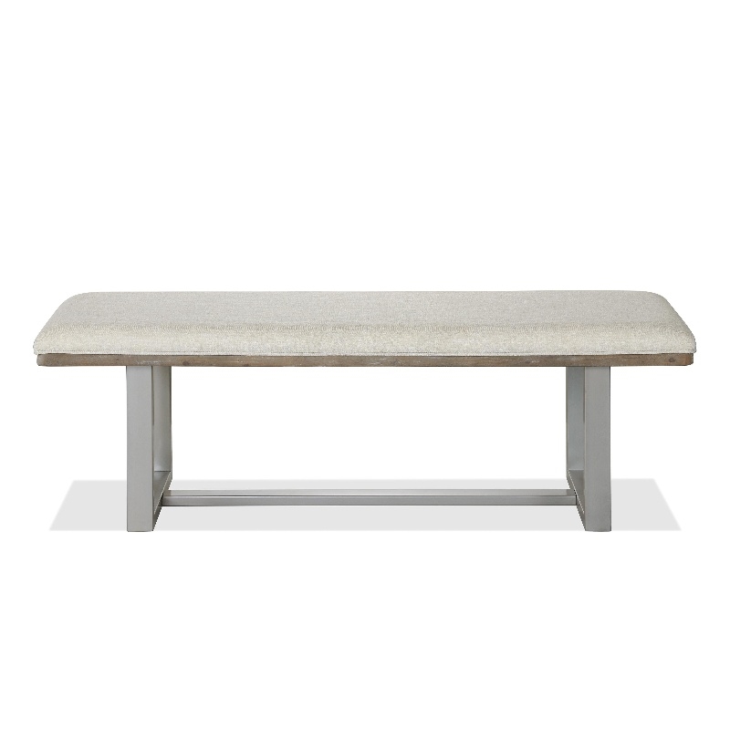 Riverside Furniture Intrigue Upholstered Wood Dining Bench in Tan Hazelwood