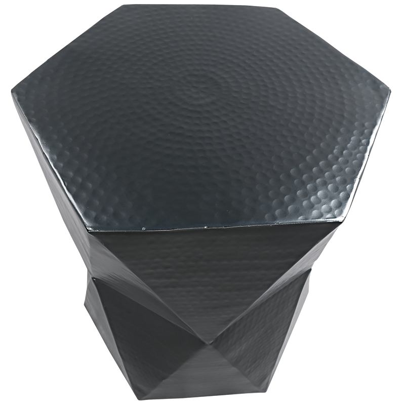 Riverside Furniture Briar Aluminum Drum Side Table in Pitch Black