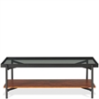 Riverside Furniture Lennox Rectangular Glass Top Coffee Table in Rosewood