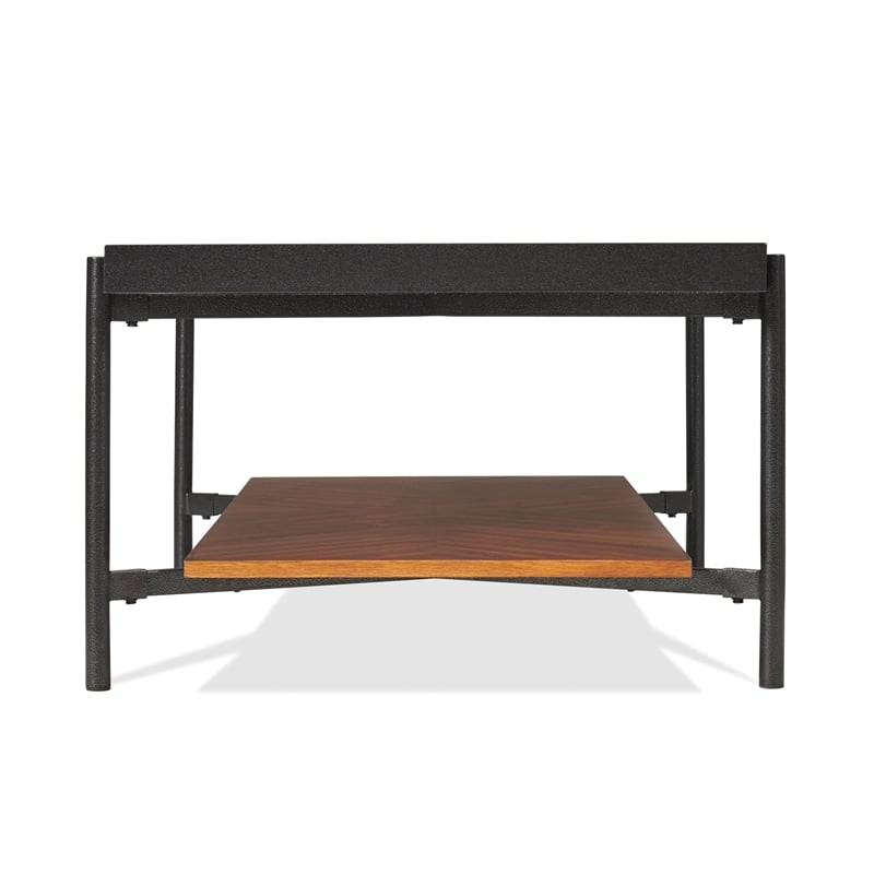 Riverside Furniture Lennox Rectangular Glass Top Coffee Table in Rosewood