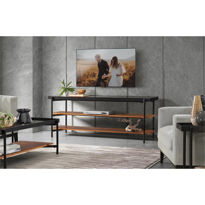 Riverside Furniture Lennox Rectangular Glass Top Coffee Table in Rosewood