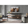 Riverside Furniture Lennox Rectangular Glass Top Coffee Table in Rosewood