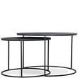 Riverside Furniture Declan Aluminum Round Nesting Coffee Table in Charcoal