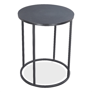 Riverside Furniture Declan Aluminum Round Side Table in Charcoal