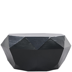 Riverside Furniture Aluminum Briar Drum Coffee Table in Pitch Black