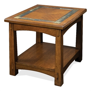 Riverside Furniture Craftsman Wood Home Side Table in Americana Oak