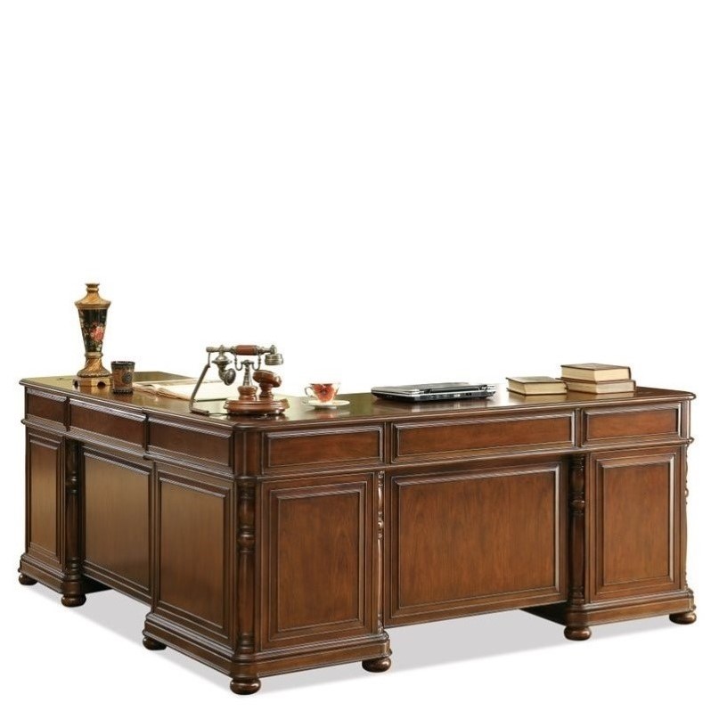 Riverside Furniture Bristol Court L Desk And Return In Cognac Riverside Furniture Bristol Court L